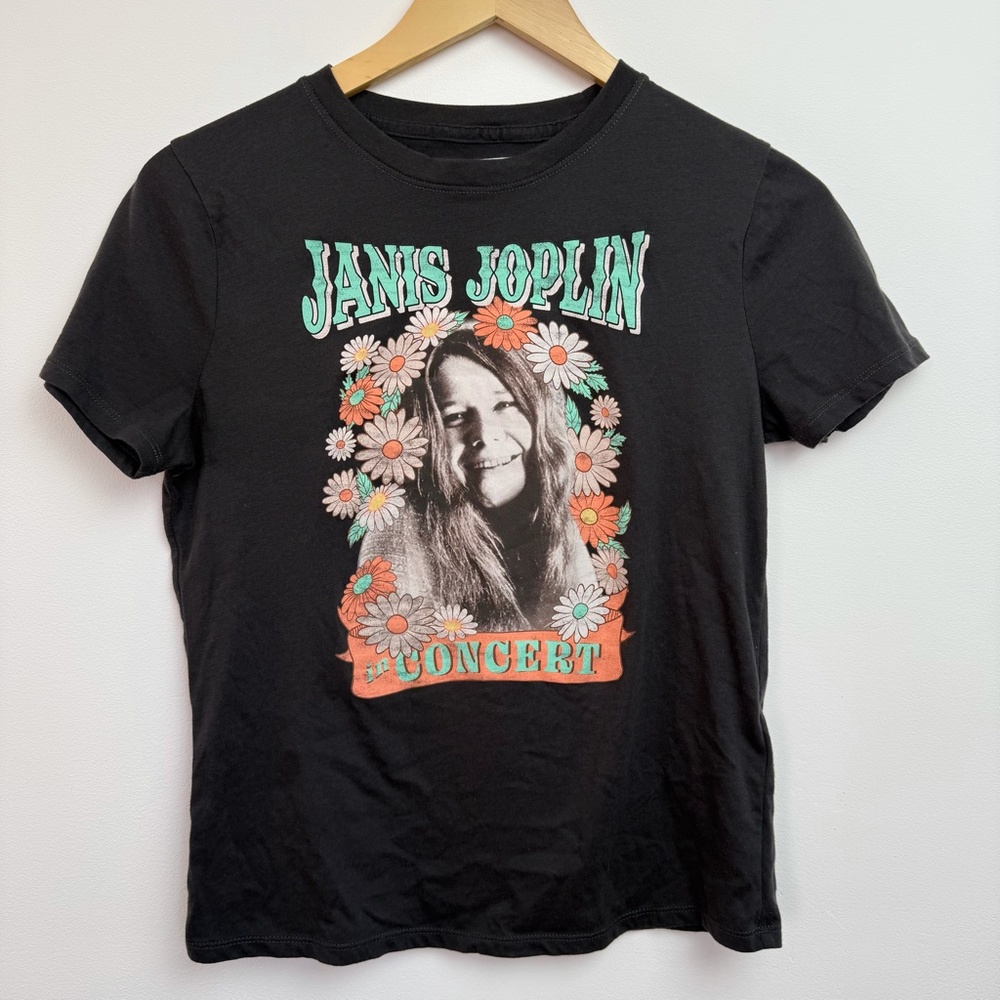 Abercrombie Kids Girls Janis Joplin Graphic Tee Gray Size 9/10